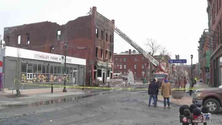 Officials discuss demolition of Mulligan's Brick Bar after large fire breaks out