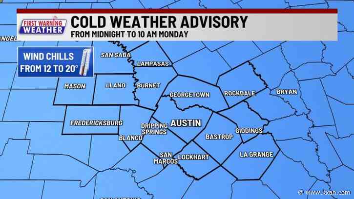 First Cold Weather Advisory issued for our area