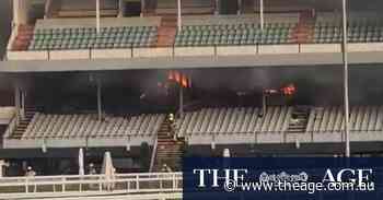 Fire engulfs Caulfield Racecourse grandstand