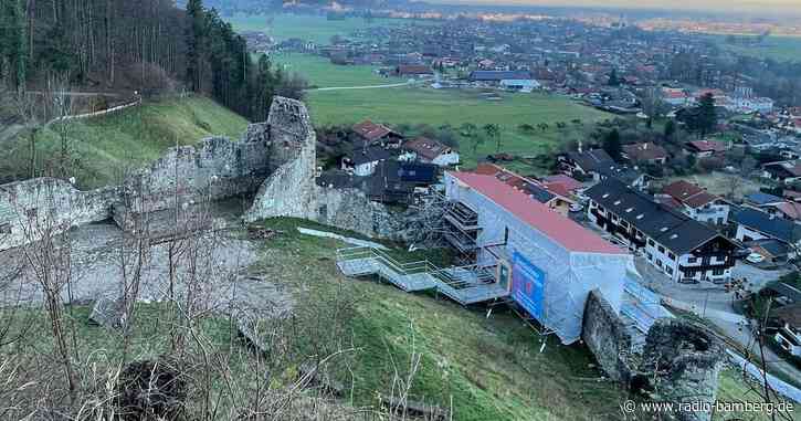 Mauer von Burg Falkenstein vor Wiederaufbau