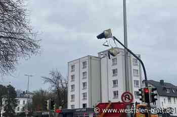 Schiefe Ampel in Herford muss noch bleiben