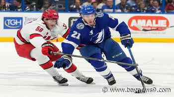 Point scores with 52 seconds to play to lift Lightning to 3-2 win over Hurricanes