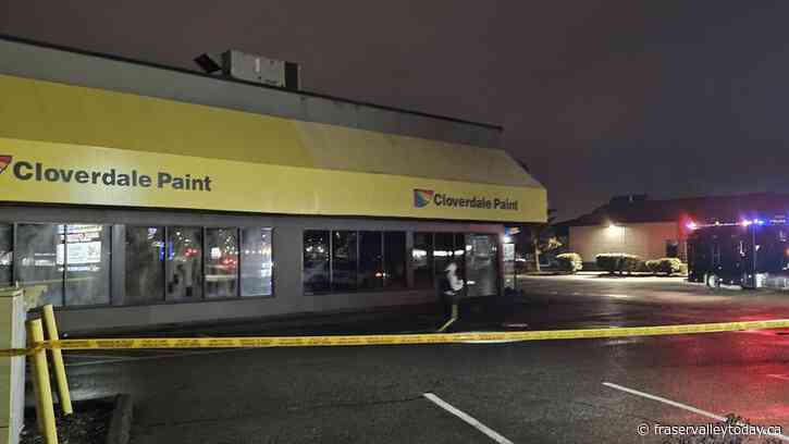 Chilliwack firefighters tackle overnight fire at Luckakuck Way paint store
