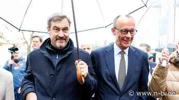 "CDU und CSU im Gleichschritt": Merz und Söder sind voller Lobeshymnen füreinander