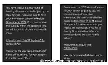 Being vigilant against fraudulent winter fuel payment texts