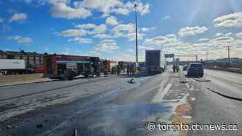 Delivery truck driver critically injured in three-vehicle collision on Hwy. 400