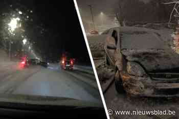 Inhaalmanoeuvre op glad wegdek in Heers eindigt met botsing tegen voorligger en muur van beddenwinkel