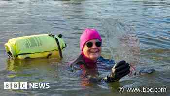 Swimmers brave frozen waters for morning dip