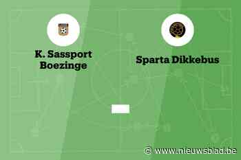 Wedstrijd tussen Sassport Boezinge B en Sparta Dikkebus afgelast