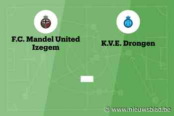 Wedstrijd tussen Mandel United en Drongen afgelast