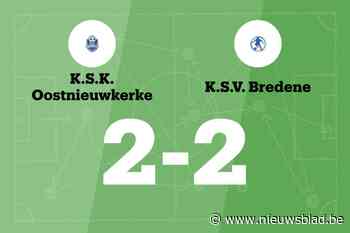 SV Bredene speelt gelijk in uitwedstrijd tegen KSK Oostnieuwkerke