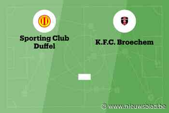 Wedstrijd tussen SC Duffel en Broechem B afgelast