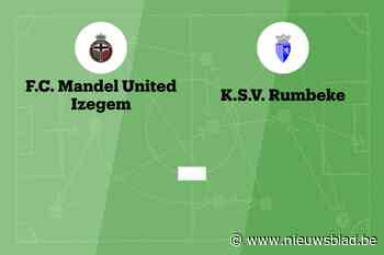 Wedstrijd tussen Mandel United en SV Rumbeke afgelast