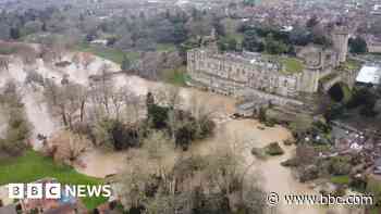 Drone footage shows extent of Warwickshire floods