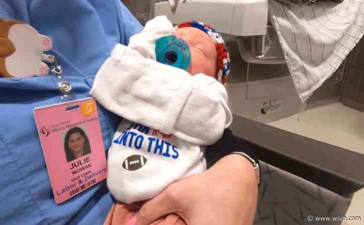 A warm welcome into Bills Mafia for Mercy Hospital newborns