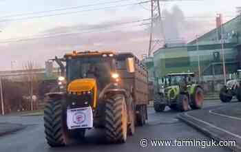 Video: Farmers blockade Morrisons depot in Somerset