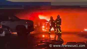 Firefighters face several burning vehicles in Miami airport garage