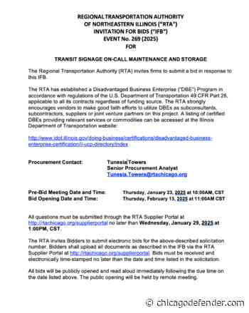 Regional Transportation Authority – RFP No. 269
