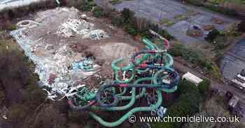 Drone images of Wet 'n' Wild demolition latest as work progressing on North Shields site