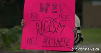Protest at school in Langley after 12-year-old targeted with racial slurs