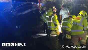 Dog walker injured after being trapped under car