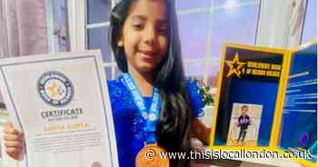 Watch the six-year-old Harold Hill schoolgirl break hula hoop world record