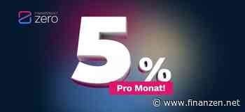 Jetzt bei ZERO 5 % Cashback auf Deinen Sparplan erhalten