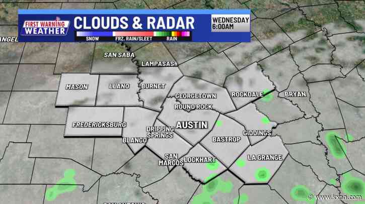 Drizzle and spotty showers overnight into Wednesday