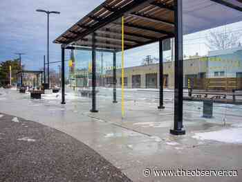 Intersection repaved as part of transit terminal upgrade project