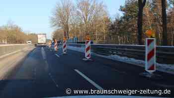 Absackung an der B4 bei Gifhorn: Beton soll es richten