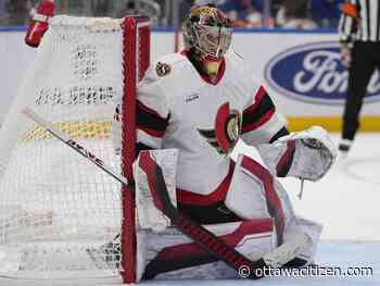 Leevi Merilainen's emergence with the Senators could leave club with crowded crease