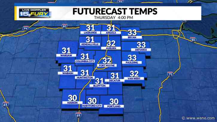 Light snow with thawing temperatures today