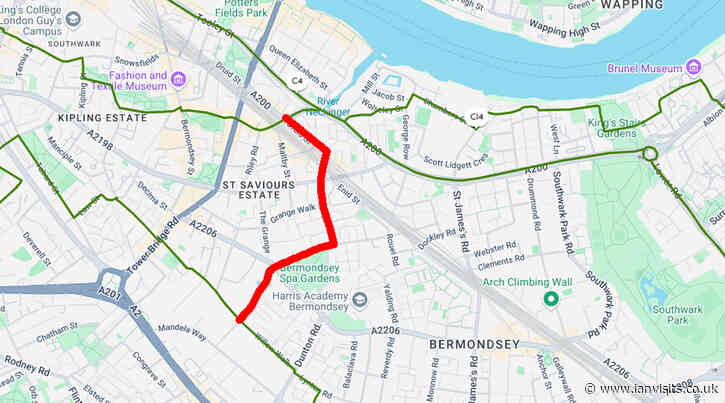 A new cycle lane is proposed for Bermondsey