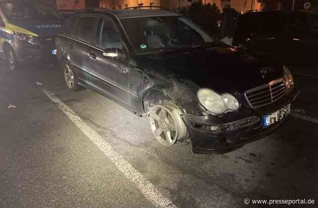 POL-OF: Nach Unfall auf der Felge geflüchtet: Betrunkener Autofahrer gestoppt