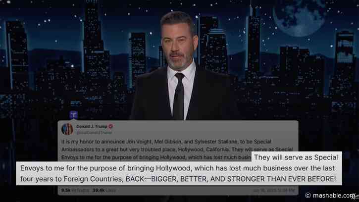 Jimmy Kimmel responds to Trumps plan to save Hollywood