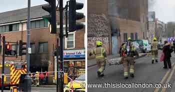 Four people evacuated as ground floor of derelict building goes up in flames