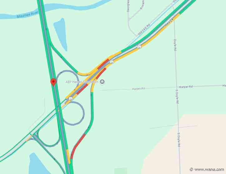 Flipped semi blocks eastbound lanes on US 24