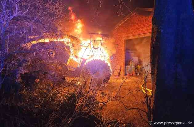 POL-STD: Landwirtschaftliche Maschine und Scheune bei Feuer zerstört, Einbrüche in zwei Firmengebäude in Stade, Kupferdiebstähle gehen weiter, Tageswohnungseinbrecher in Jork