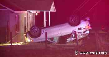 Wake County chase involving multiple cars, stolen weapon ends with SUV crash in front yard