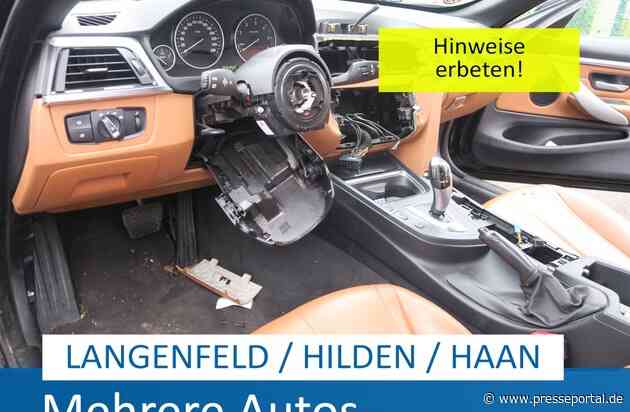 POL-ME: Täter entwendeten Airbags und Navigationsgeräte: Mehrere Autos ausgeschlachtet - Hilden / Haan / Langenfeld - 2501061