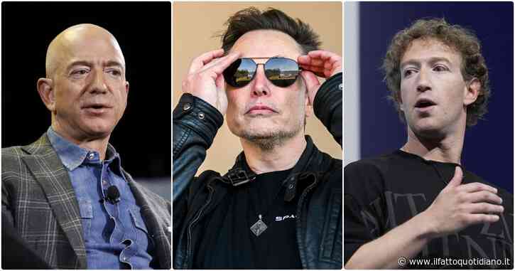I tre uomini più ricchi del mondo Bezos, Musk e Zuckerberg insieme all’Inauguration Day. Insieme possiedono 884 miliardi