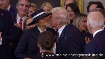 Kuss geht schief: Video zeigt kuriose Szene zwischen Donald und Melania Trump