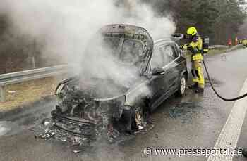 FW Alpen: Einheiten aus Alpen und Veen bekämpfen Pkw Brand auf der A57