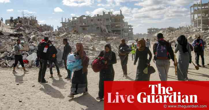 Gaza ceasefire: ‘Shocked’ Palestinians return to their homes as rescue workers ‘ramp up’ aid deliveries – as it happened