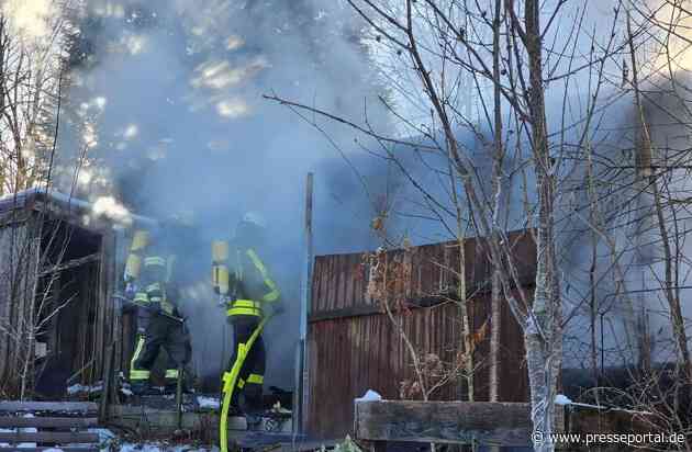 FW-AR: Brand in Gartenhütte erfolgreich gelöscht- Umfangreicher Einsatz der Feuerwehr