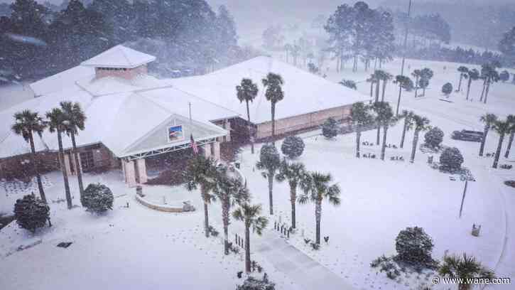 Winter storm that dropped record-breaking snow in New Orleans spreads into Florida and the Carolinas