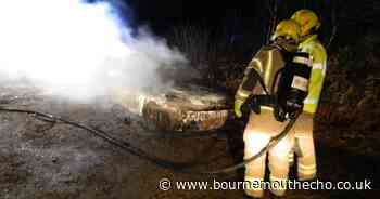 Car completely destroyed in fire