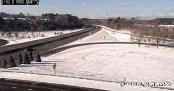 Crashes reported in Triangle; main roads clear, secondary roads slick