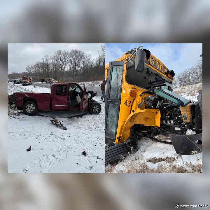 2 injured in crash involving school bus in DeKalb County