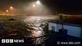 CCTV footage shows flooding outside Galway aquarium